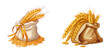© Татьяна Петрова - Bag of wheat and sack of wheat placed side by side.