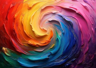 Wall Mural - Colorful swirl airbrush abstract painting