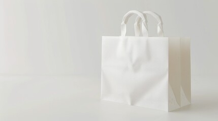 Poster - A white paper bag placed on a table, suitable for various concepts