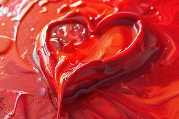 Aufkleber - Close-up shot of a heart shape made of paint. Suitable for various design projects