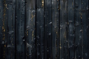Poster - Close-up of weathered wooden fence with peeling paint. Ideal for backgrounds or texture usage