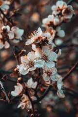 Poster - Close up of flowers on a tree. Suitable for nature backgrounds