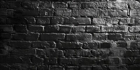 Poster - A black and white photo of a textured brick wall. Suitable for architectural and urban design projects