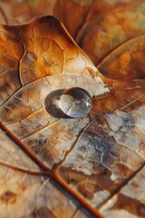 Canvas Print - Close-up shot of a leaf with a single water droplet. Perfect for nature backgrounds