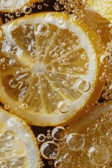 Poster - Fresh lemon slices up close. Perfect for food and beverage concepts