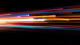 Fototapeta  - trails on the street, abstract blue wave, trails in the tunnel, trails on the highway, abstract background with lines, High speed light trails in motion, glow lines, internet data transfer concept, Ai