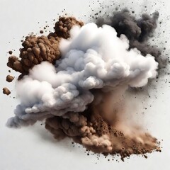 Wall Mural - Explosion of smoke isolated on a white background. AI generated