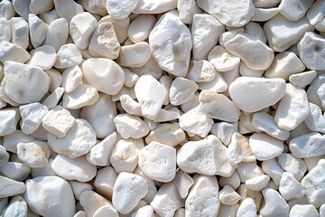 Wall Mural - White decorative gravel, top view 