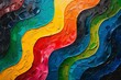 Rainbow colored wall close up