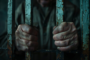 a man's hands are gripping a metal bar