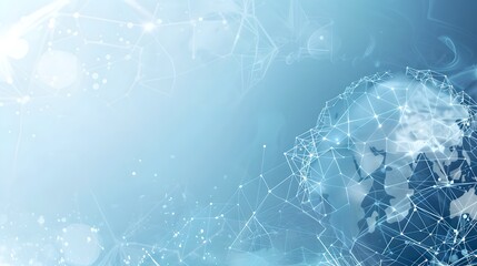 Aufkleber - Futuristic Digital Globe on Blue Background, Concept of Global Connectivity and Technology. Virtual Network Representation. Ideal for Tech-Themed Designs. AI