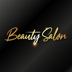 Wall Mural - Beauty salon golden unique elegant sign banner