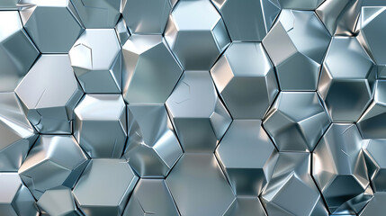 Poster - A wall made of many small cubes in a gray color
