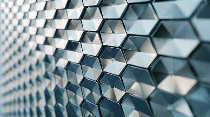 Poster - A wall made of many small cubes in a gray color