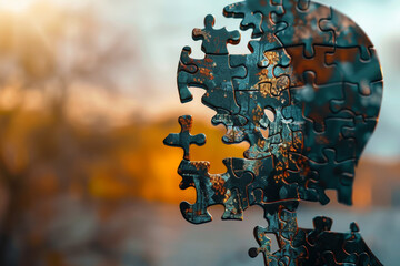 Poster - A puzzle of a face is shown with the sun shining on it