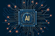 © Ricardo MzF .com  - IA Illustration. High performance data processing engine artificial intelligence microchip. Generative AI