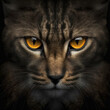 Golden Gaze: Portrait of a Noir Cat
