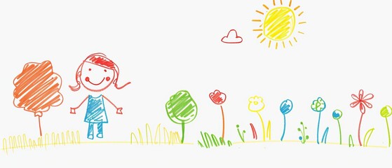 Wall Mural - Kid's drawing