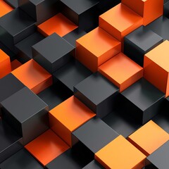 Wall Mural - black and orange background with blocks, iPhone wallpaper, high resolution, ultra realistic photography