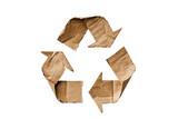 Fototapeta Zwierzęta - recycle symbol made of cardboard