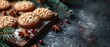 Festive Treats: Gourmet Cookies in Holiday Ambiance #BakeryMagic. Concept Festive Treats, Gourmet Cookies, Holiday Ambiance, Bakery Magic, Sweet Indulgences