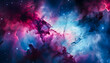 galaxy background with stunning views of nebulae and stars with stunning colors, nebula wallpaper with red and blue space clouds