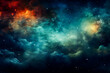 Space background with realistic nebula and shining stars. Colorful cosmos. Infinite universe and starry night cloudy background