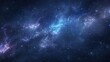 Abstract fantasy space nebula and shining stars panoramic background. AI generated image