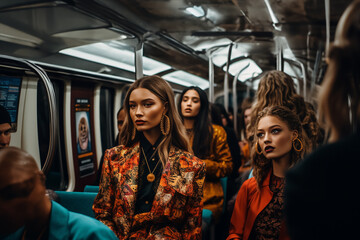 Wall Mural - people in the subway