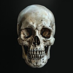 Wall Mural - a skull with a black background