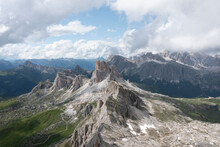 Aerial View Of 5 Towers In Dolomites, San Vito Di Cadore, Italy.