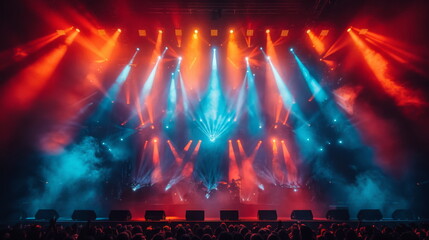 Aufkleber - Brightly Lit Stage With Numerous Lights
