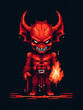 Pixel Devil 8 bit style, 8 bit pixel devil character, pixel devil