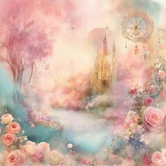 Poster - vintage background with roses