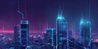 Digital city skyline with IoT devices connecting businesses