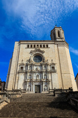 Wall Mural - Girona Cathedral, also known as the Cathedral of Saint Mary of Girona, is a Roman Catholic church located in Girona, Catalonia, Spain