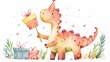 Whimsical Birthday Surprise for a Tiny Dino Generative AI