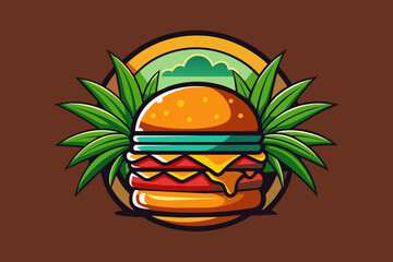 Tropical Burger logo vector illustration 