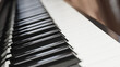 Close-up piano keyboard with selective focus. 3d rendering
