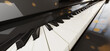 Piano keyboard wide angle view. Background image for music events