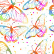 A seamless background with colored butterflies. hand drawing. Not AI, Vintage background. Vector illustration.