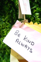 note left on expression board saying be kind always