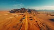 Isolated Energy Quest: Rhythms of Oil Drilling in the Desert Expanse. Concept Energy Exploration, Desert Landscapes, Oil Drilling Techniques, Environmental Impact, Isolated Quest