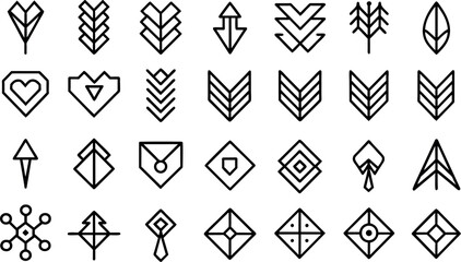 Wall Mural - set of arrow Icons, flat
