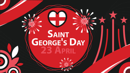 Wall Mural - Saint George's Day vector banner design. modern minimal graphic poster illustration.