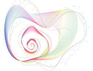Poster - abstract rainbow spiral wave on a transparent background for web design, presentation design, web ba