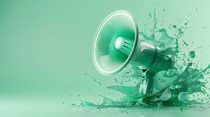 green megaphone, marketing concept