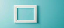Vintage White Frame Against A Soft Blue Backdrop With A Simple Border Design.