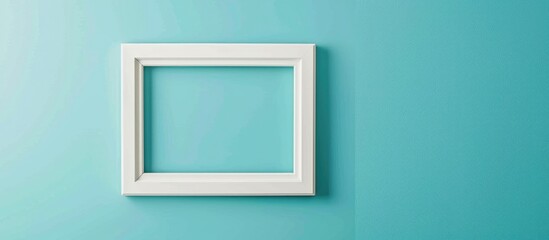 Canvas Print - Vintage white frame against a soft blue backdrop with a simple border design.