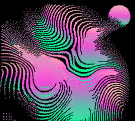 Poster - Abstact grunge sci-fi background with geometic pixelated figures and patterns.